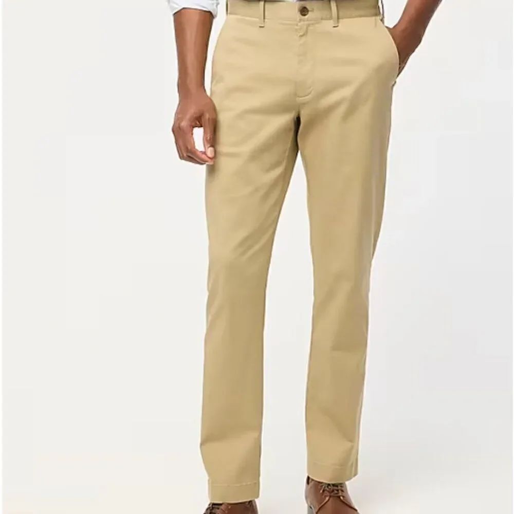 J. Crew Factory H3186 Straight-fit flex chino pant size 35/32 in Khaki NWT